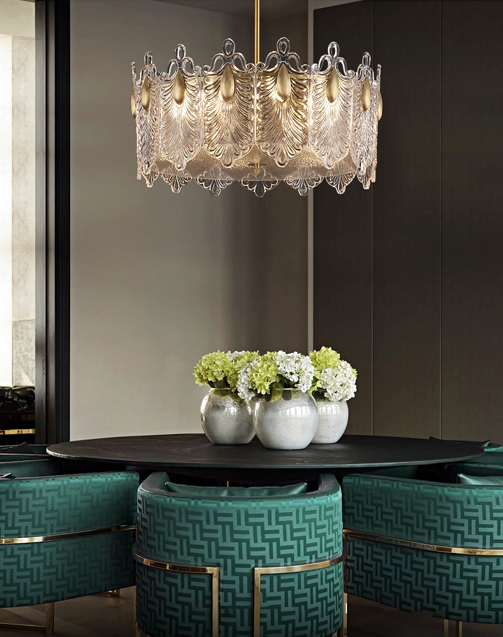 Decoratief patroon glazen ronde kroonluchter