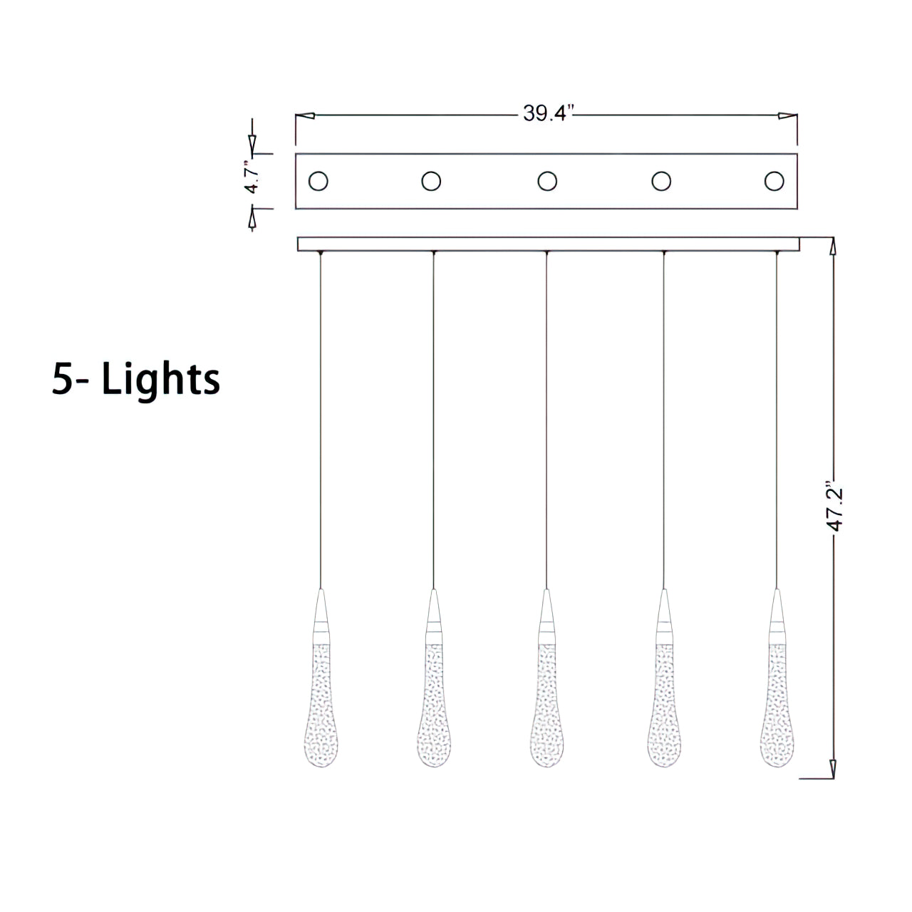 LED glazen druppels kroonluchter