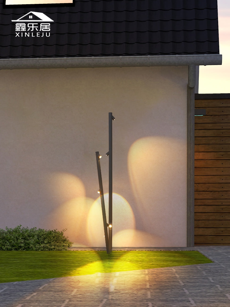 Bamboe buitenvloerlamp