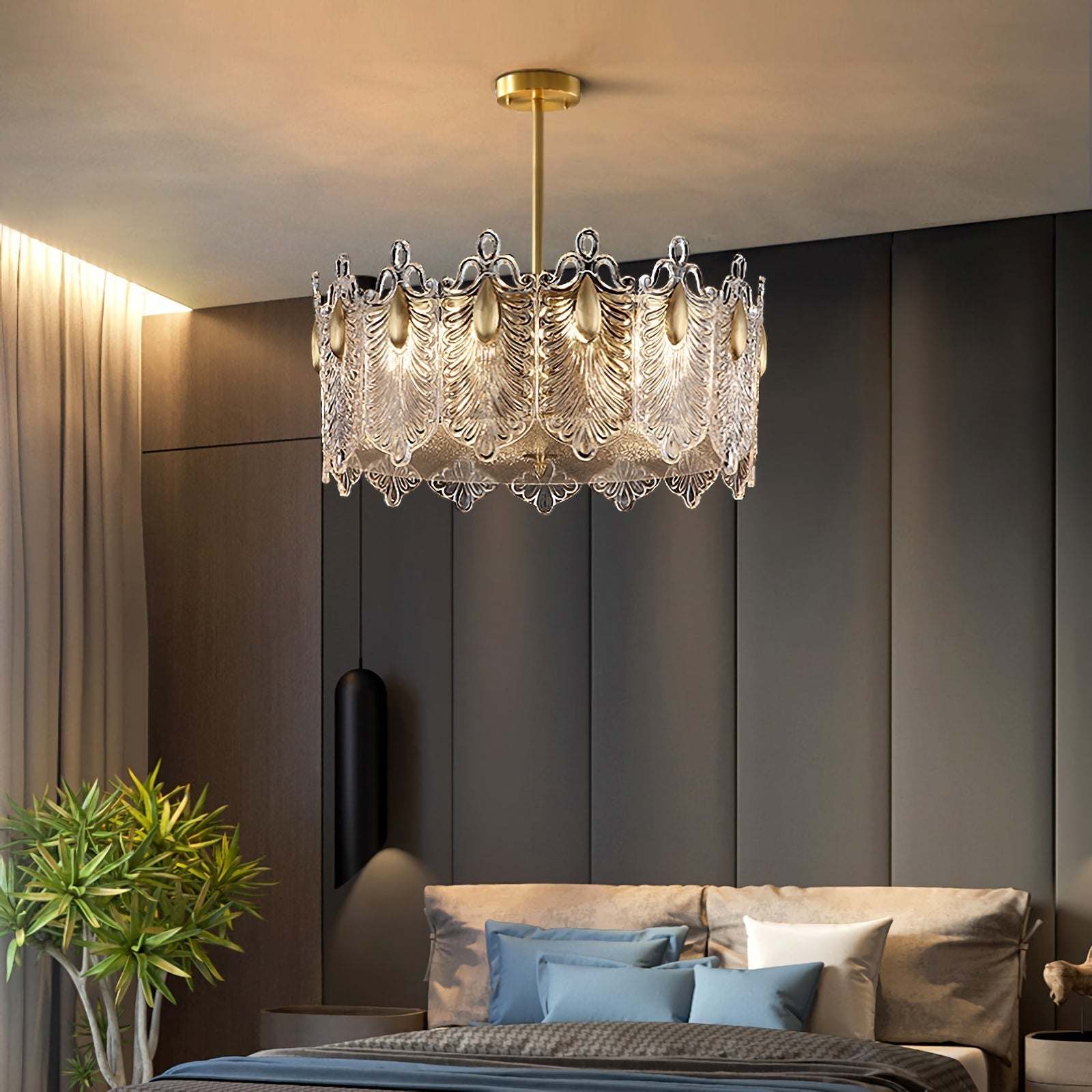 Decoratief patroon glazen ronde kroonluchter