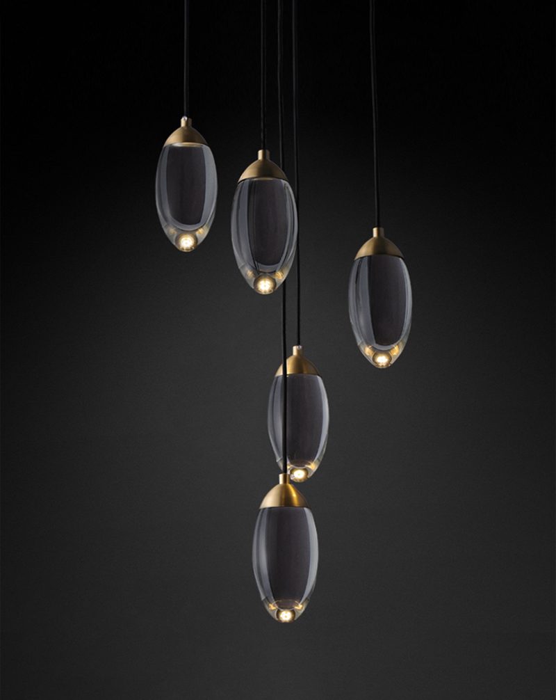 Messing kristallen hanglamp