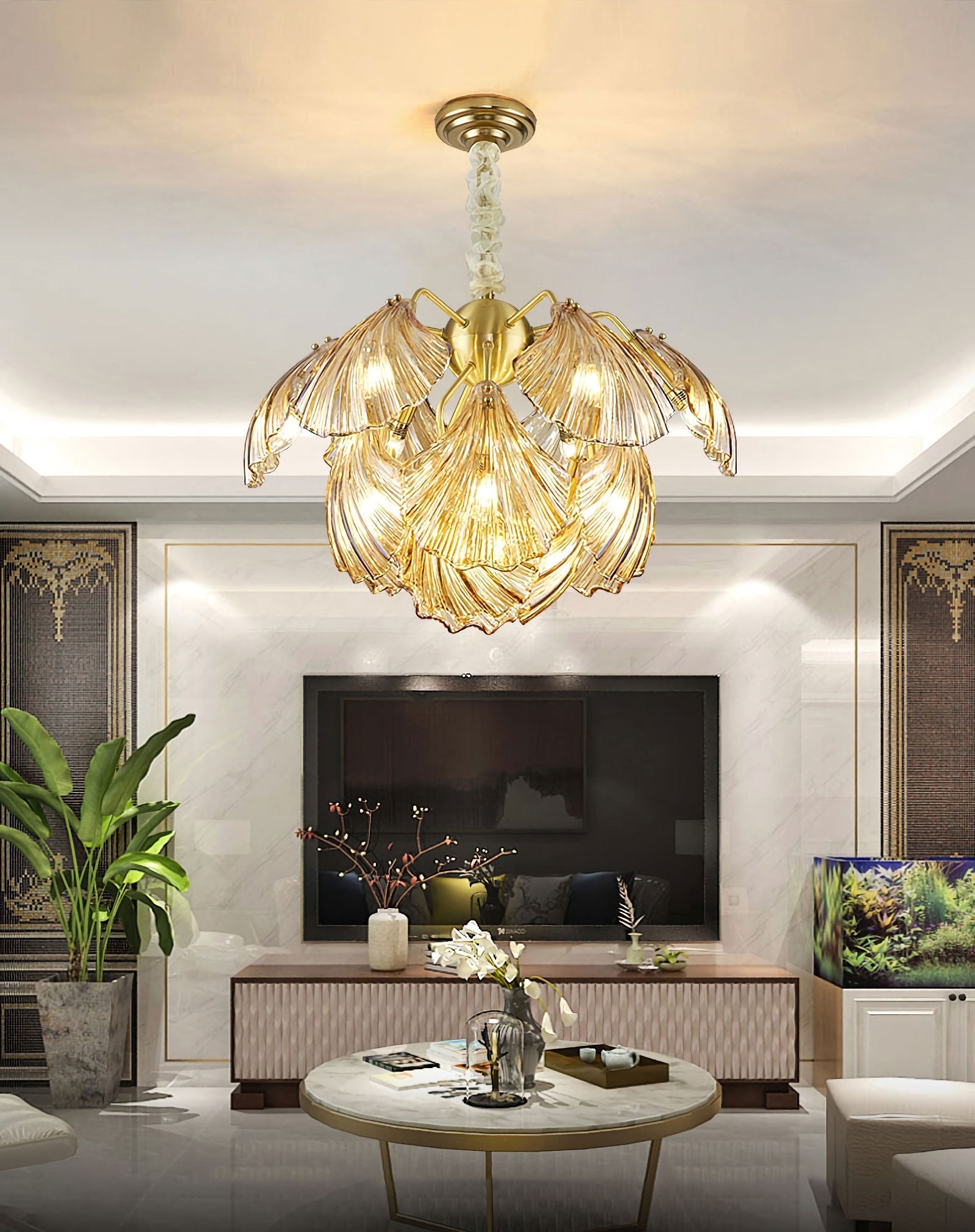 Geribbelde Shell-plafondlamp
