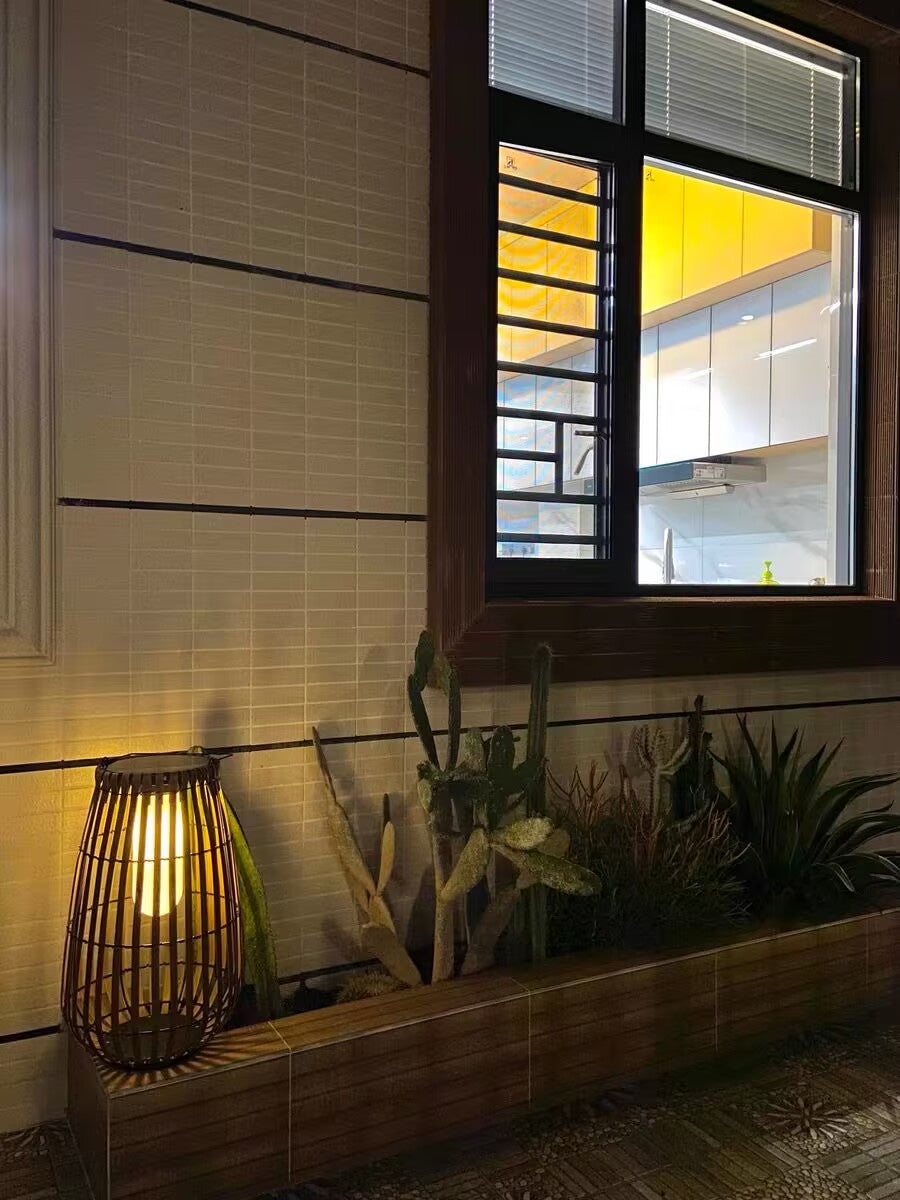 Tuin rotan vloerlamp